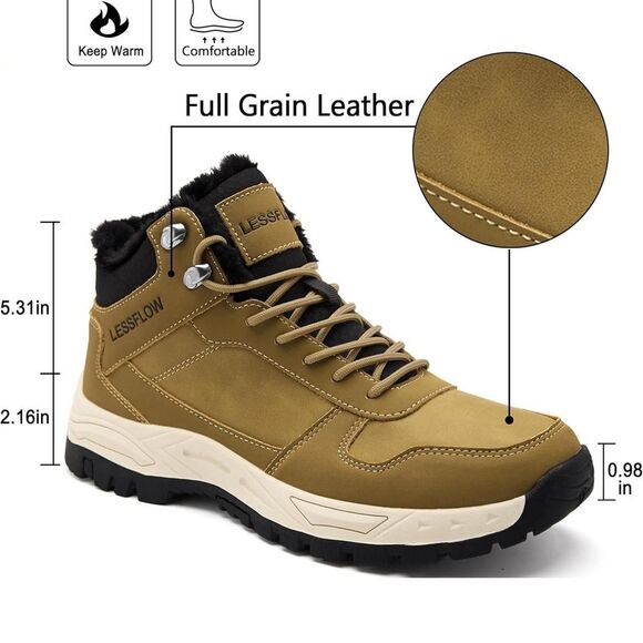 Lessflow Men's Brown and Tan Boots - Picture 5 of 6